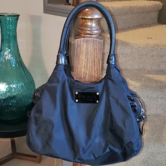 KATE SPADE black puffer tote with polka dot lining - Picture 7 of 10